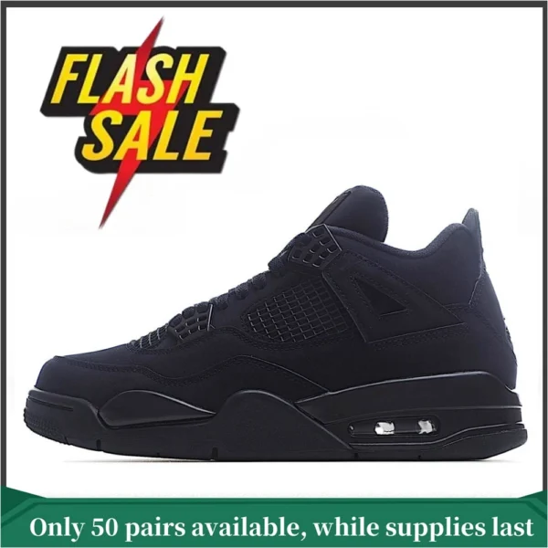 ?Flash Sale?Top quality Air Jordan 4 Retro 'Black Cat'