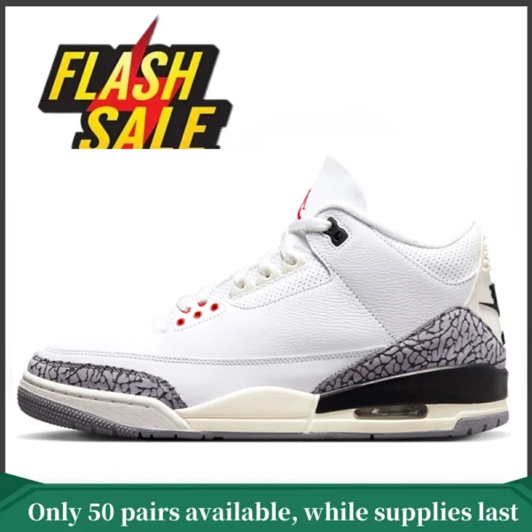 ?Flash Sale?Top quality Air Jordan 3 Retro OG White Cement Reimagined